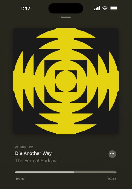 Screenshot of Format podcast UI